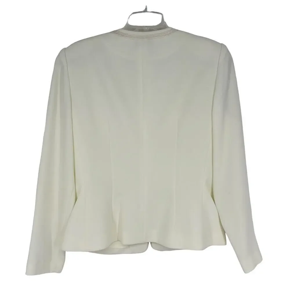 Vintage Adrianna Papell Skirt & Top Set Embroidered White‎ 8 - Picture 7 of 12